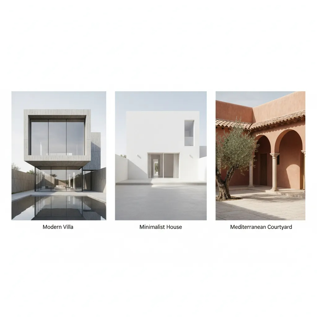 Style tiles for modern, minimalist, Mediterranean