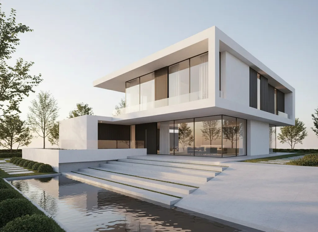 Photoreal render of a modern house